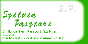 szilvia pasztori business card